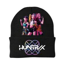 1pc Kids Knitted Hat, Kpop Hunter Cartoon Children Headwear, Cute Cap