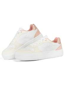 Kit Tênis Feminino Sola Reta Skate Academia Force + Bolsa Pequena - Branco - Visão 4