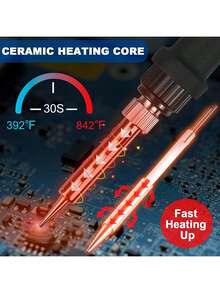 Soldering Iron Kit, ILIBILIB 110V 90W LCD Digital Display Adjustable Temperature Soldering Iron 180 To 500°C, Thermostatic Fast Heating Smart Soldering Iron Kit For Soldering DIY Repairs - View 2