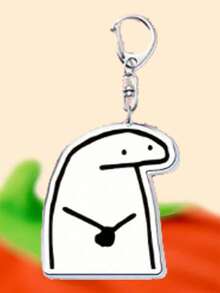 1pc Acrylic Heart Expression Keychain, Transparent White Cartoon Character Pattern Keychain, Backpack Pendant, Phone Keyring Gift Souvenir Car Accessories, Cute Gothic Y2K Lanyard ID Card Holder, Car Accessories - Multicolor - View 4