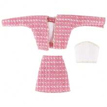 11.5英寸娃娃服装套装 = 1件连衣裙 + 2副耳环 + 1条项链 + 1副时尚眼镜 + 1个手镯 + 1个包包 + 1双鞋子 [不含娃娃] - 彩色 - 查看 3