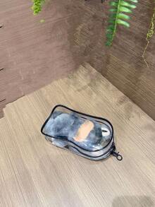 1pc Tote/Storage Bag, Suitable For Plush Dolls, PVC Cosmetic Bag, Transparent Large Capacity Organizer Bag, Can Store Chargers, Cables, Earphones, Christmas Decorations, Christmas Gift Packaging Bags (Doll Not Included)