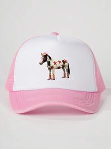 1pc Women's Outdoor Printed Star Mesh Sunhat, Adjustable UV Protection Casual Hat Suitable For Spring/Autumn Travel, Beach, Unisex Y2K Style Sun Hat