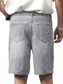 European & American Teenage Boys' Fashionable Casual Style Gray Denim Shorts - Grey - View 5