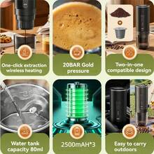 Portable Coffee Maker, Suitable For Coffee Powder And Capsules, With Heating Function, Supports USB-C Charging, Essential For Travel, Outdoor, Office And Car, Also An Ideal Valentine's Day Gift