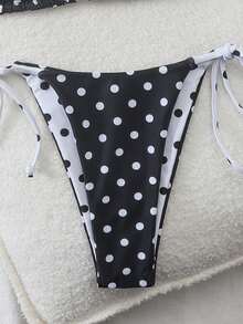 Bộ bikini hai mảnh hở lưng in chấm bi dành cho nữ, kiểu dáng gợi cảm theo phong cách châu Âu và Mỹ, thích hợp cho kỳ nghỉ hè trên bãi biển, màu trắng. - trắng - Xem 5