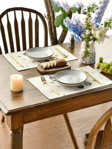 Bộ 4/6 tấm lót bàn ăn Ramadan, Ramadan Kareem, Ramadan Mubarak, Eid Mubarak, Eid Al Fitr, có khả năng cách nhiệt, giặt được và chống bám bẩn, thích hợp cho gia đình, nhà hàng, trang trí bàn ăn, trang trí phòng, trang trí nhà cửa, trang trí các ngày lễ Hồi giáo. - Vàng - Xem 7