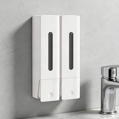 ANANXING マグネット式 壁掛けシャンプーディスペンサー 大容量403ml 詰め替えボトル 簡単取り付け 日本語説明書・用途ラベル付き 浴室/洗面所/キッチン用