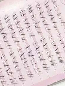 80pcs Natural-Looking Transparent Stem Individual Cluster Segmented False Eyelashes, Suitable For Daily Use
