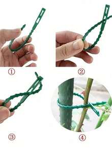 100根园艺捆扎带，包括拉链扎带、塑料薄膜扎带、植物固定带、便携式园艺电缆，适用于园艺和草坪护理