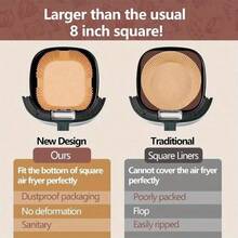 100pcs Mini Air Fryer Liners For CHEFMAN 2 Qt Air Fryer, 5.5inch Square Small Air Fryer Disposable Paper Liners, Compatible With Cosori 2.1Qt, Dash 2.6Qt, Instant Vortex 2Qt Amd Other 2-3Qt Mini Air Fryers - 薑色 - 查看 2