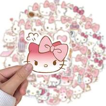 Sanrio 50 Pcs/Set Girlish Pink Kitten Cartoon Stickers - Cute Graffiti Embellishments For DIY Projects On Water Bottles, Notebooks & Electronics - 50PCS - View 5