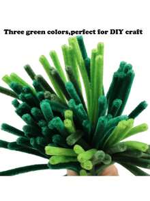 Bộ 100 món/gói, đồ dùng thủ công bằng vải nhung mềm dẻo nhiều màu sắc, thích hợp cho trang trí và các dự án DIY, bao gồm bộ dây buộc xoắn (2 màu), bộ làm hoa pom pom, que bông, que uốn dẻo, que lông. - Nhiều màu - Xem 8