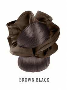 4-Inch Realistic Bun Hairpiece, Natural Looking, Twist Clip Design, Bud Hairstyle, Creates Romantic Atmosphere, With Headband At The Back - Multicolor - View 12