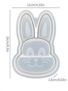 1个复活节托盘树脂环氧树脂模具，DIY节日装饰卡通兔子彩蛋收纳盘杯垫模具，情人节、复活节、母亲节、开斋节、宰牲节的理想礼物 - 彩色 - 查看 8