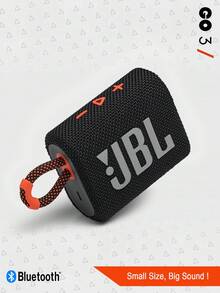 JBL Go 3 便携式迷你蓝牙音箱，无线音箱，IP67 防水防尘，音质震撼，低音强劲，5 小时播放时间，适合居家、户外和旅行，多种颜色可选 - 黑橙色 - 查看 2