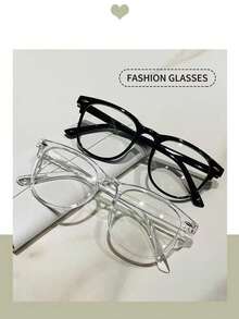 1 par de gafas con lentes transparentes de moda unisex, casual y versátil para la vida diaria, la oficina, la lectura, ver la televisión, los videojuegos, la decoración del teléfono - Multicolor - Ver 7