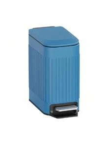 Slim Bathroom Trash Can With Lid Soft Close, 6 Liter/1.6 Gallon Stainless Steel Small Garbage Can With Removable Inner Bucket, Step Pedal, Slim Wastebasket For Toilet, Office, Bedroom, Blue - Navy Blue - View 9