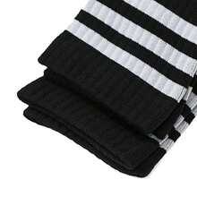 Adidas Bộ ba đôi tất ba sọc cổ điển dành cho nam và nữ, tất dài đến giữa bắp chân thường ngày C SPW CRW kiểu mới - Đen và trắng - Xem 9