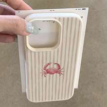 1 ốp lưng điện thoại TPU họa tiết cua sọc hồng, tương thích với Apple 17 Pro Max/17/16 Pro Max/15/13/12/11, S20 FE/A15/S24/A55, tương thích với Redmi Note 11/Note 12/Note 13 Pro, bảo vệ điện thoại toàn diện chống rơi vỡ, phiên bản quốc tế, không phải phiên bản nội địa. - trắng - Xem 3