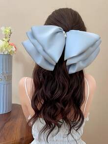 1个女士特大号蝴蝶结发夹，三层云朵形弹簧夹，高端蝴蝶结发饰，适合日常佩戴，女士礼物 - 彩色 - 查看 9