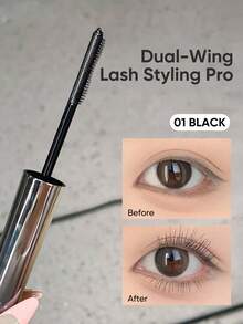 JUDYDOLL [双翼] 精华睫毛膏，丰盈，纤长，卷翘，防水，防晕染，速干睫毛膏，适合初学者，派对，音乐节，约会 - 01 黑色 - 查看 1