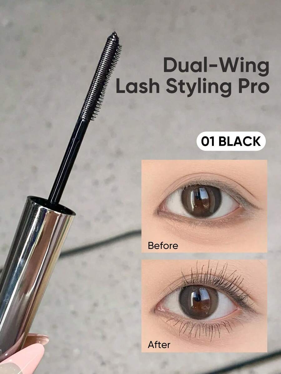 JUDYDOLL [双翼] 精华睫毛膏，丰盈，纤长，卷翘，防水，防晕染，速干睫毛膏，适合初学者，派对，音乐节，约会 - 01 黑色 - 查看 1