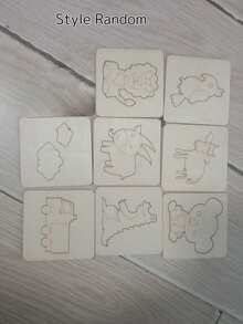 1set Random Style Montessori Wooden Drawing Templates - Creative DIY Painting Stencils For Art Skill Development - Fun Educational Learning Tools, Perfect Gift For Young Artists(Some Parts Are Sent Random) - Multicolor - View 4