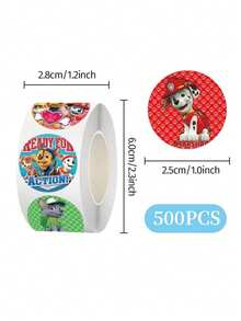500PCS/Roll Cute Paw Patrol Roll Cartoon Graffiti Stickers Creative DIY Waterproof Decals Label Stickers Kawaii Game Tag Sealing Label Decoration Supplies Gifts - Multicolor - View 5