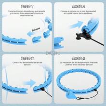 con Peso para Pérdida de Peso en Adultos, Aro Fitness Infinito de 26 Eslabones (56 Pulgadas), Ideal para Mujeres Adultas - azul - Ver 5