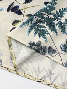 EARO Women's Long Printed Layered Skirt, Non-Stretch Fabric, Elastic Waistband, Flowing Long Skirt - Green - View 6