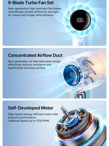 JISULIFE Handheld Turbo Fan Life10s, 5000mAh Rechargeable Portable Fan, Up To 28 Hours Runtime, 5 Speed Settings, Suitable For Travel, Outdoor, Camping, Beach, Makeup - Multicolor - View 2