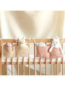 Bolsa organizadora dobrável de bambu trançado, com design de dupla camada, ideal para guardar fraldas, absorventes de amamentação e outros acessórios. - Multicolorido - Ver 6