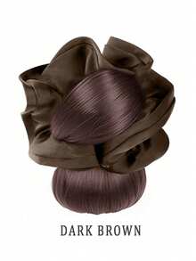 4-Inch Realistic Bun Hairpiece, Natural Looking, Twist Clip Design, Bud Hairstyle, Creates Romantic Atmosphere, With Headband At The Back - Multicolor - View 13