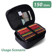 120/150/200 Slots Portable Colored Pencil Case, Oxford Cloth Travel Storage Bag,Stationery