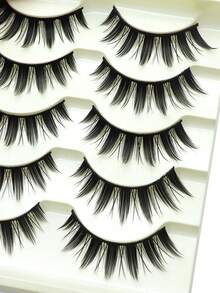 5 Pis Gf Pointead Comit Eseladhes D RtnaticFillStni Ig Sve Ffet AnineEreslashe Totual Fufy Sim Selah Etensions Revusable Sutabl For Lsiner Cosalyand Part.CGsheing Svelades Eelashes Salse Sveladies - Black - View 6