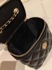 2026新款秘密花园山茶花菱形链条盒包，女士迷你单肩斜挎包，夏季必备 - 黑色 - 查看 6