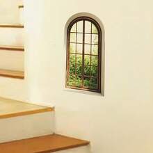 3D Simulation Green Window Scene Wall Stickers - Matte Finish Wall Decal - Self-Adhesive And Detachable - Suitable For Wall Papers, Doors, Windows, Cabinets, Etc, Home Decoration - Multicolor - View 5