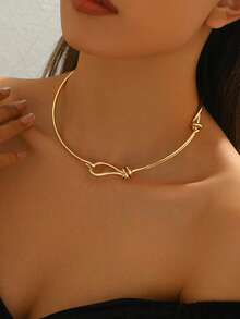 1pc Minimalist Creative Knot Choker Necklace, Suitable For Daily Wear