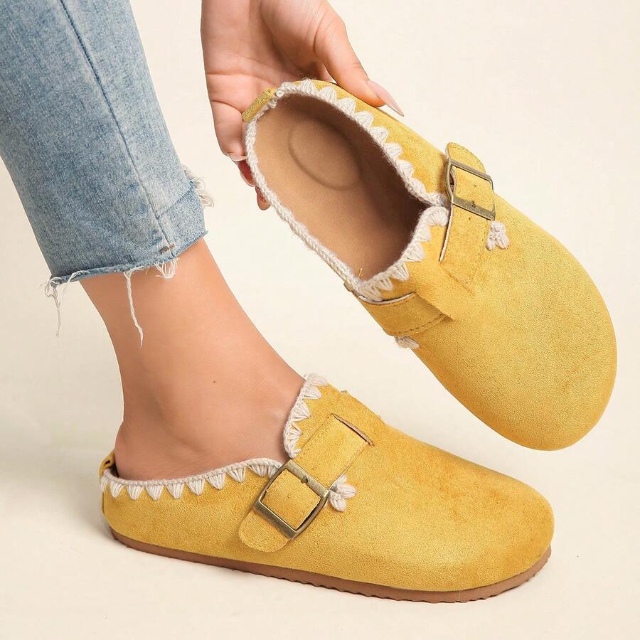 New Autumn Large Size Women's Shoes Soft Sole Single Shoes Versatile Flat Lace-Up Casual Sneaker Szapatos De Mujer Elegante - 黃色 - 查看 1