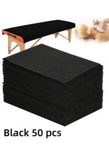50片/2卷/包 一次性床单 - 无纺布材质，无香型，尺寸70x53厘米，适用于美容院、水疗中心、按摩床、纹身工作室、按摩床罩 | 质地柔软 | 一次性使用 - 黑色 - 查看 13