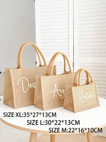 Personalized Bridesmaid Bag, Customized Linen Handbag, Bridal Grooming Kit, Bridesmaid Gift Bag, Beach Bag, Bachelor Party Bag, Gift Bag, Jute Bag, Personalized Gift, Simple, Fashionable, Multi-Functional, Holiday Gift, The Best Gift For Your Girlfriend/Mother