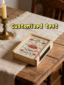 1pc Customized Personalized Matchbox, Create Your Unique Design To Leave Precious Memories, Elegant High-End Collectible Gift, Suitable For Anniversary, Wedding, Birthday Or Other Memorable Occasions, Personalized Couple Size Matchbox, Engagement Gift, Perfect Match - Apricot - View 6