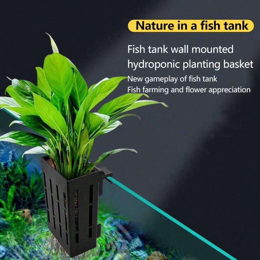 Hydroponic Planting Basket, Soil-Less Cultivation Planting Net Basket, Wall-Mounted Water Plant Cup, Fish Tank Decor Accessories - A - View 1