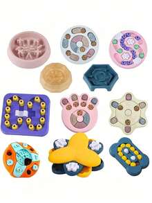 1pc Dog Puzzle Feeder Slow Feeding Bowl, Interactive Puzzle Toy, Anti-Slip Slow Feeder For Dogs & Cats - Multicolor - View 1