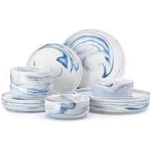Eetsets - Wit met Zwarte Rand - 12stks - Bekijken 8