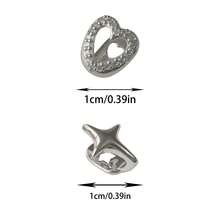 1 Set Hollow Heart Zirconia & Smooth Starburst 2pcs Shiny Personalized Hip Hop Tooth Jewelry, Valentine's Day Gift - Multicolor - View 5