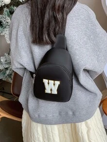 DIY 时尚手工字母胸包,超酷迷你多字包,收纳袋,购物、派对、节日礼物 - 彩色 - 查看 8