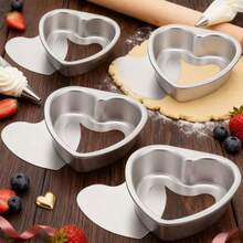Shape Cake Mold - Circular/Heart-Shaped Baking Tray (4/6/8/10 Inches) Thickened Aluminum Cake Pan - Suitable For Valentine's Day, Wedding, Birthday Parties - Heart-Shaped Cake Mold - Multicolor - View 3