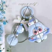 1个新款可爱大耳朵钥匙扣，时尚卡通配饰包包挂饰，男女通用钥匙链，生日礼物 - 彩色 - 查看 4